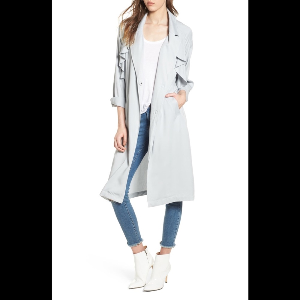 Leith Light Gray Trench Coat